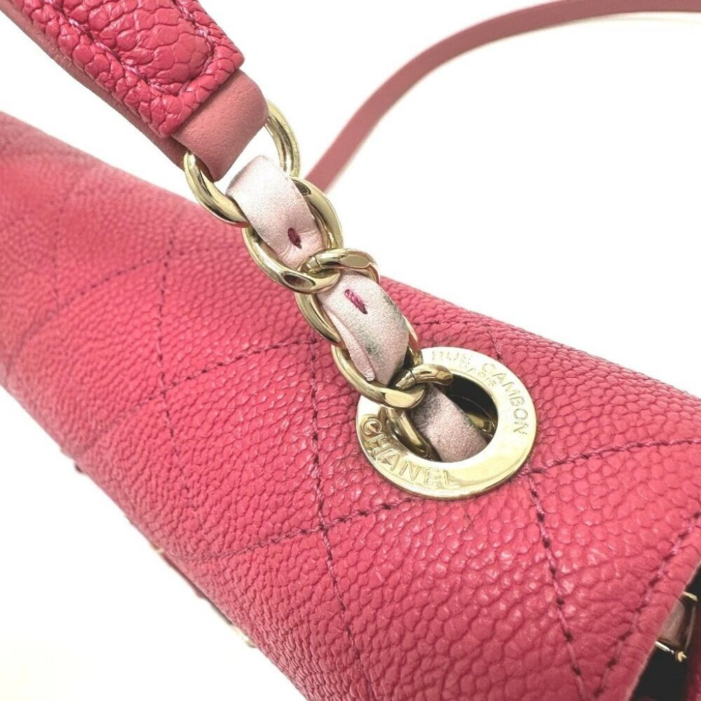 CHANEL CC Mark CC coil Bag 2WAY Chain Shoulder Bag Caviar Leather Pink - Picture 11 of 14